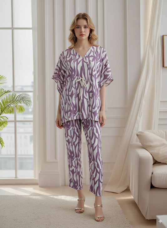 Fablush Women's Short Kaftan Nightwear | 100% Modal Rayon | FB15013