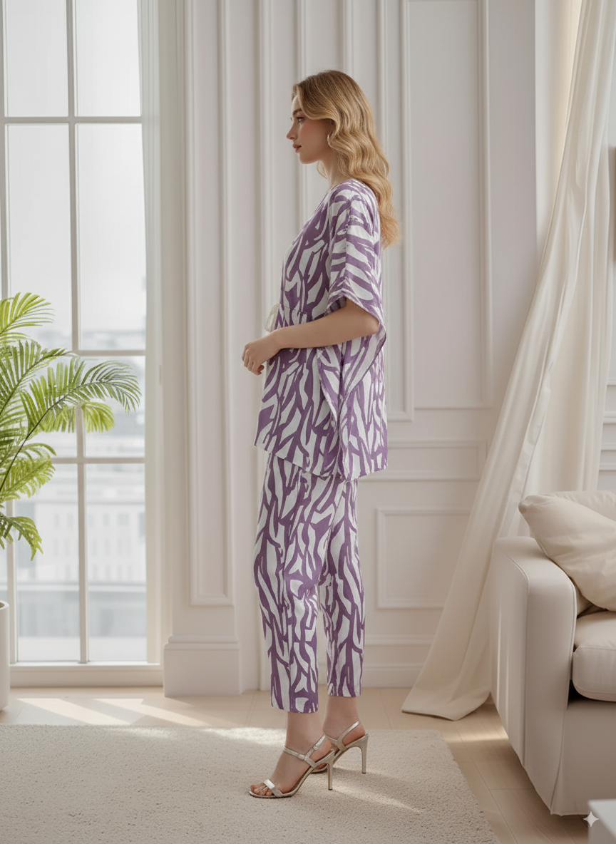 Fablush Women's Short Kaftan Nightwear | 100% Modal Rayon | FB15013