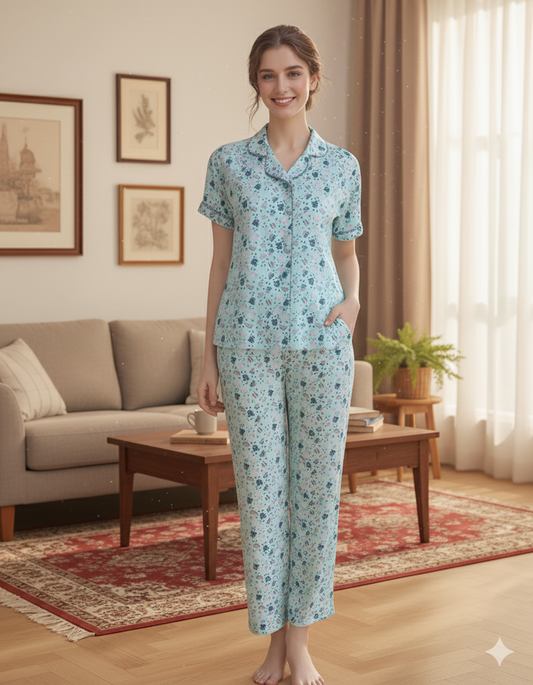 Fablush Women's Front Open Nightsuit | Fb17015