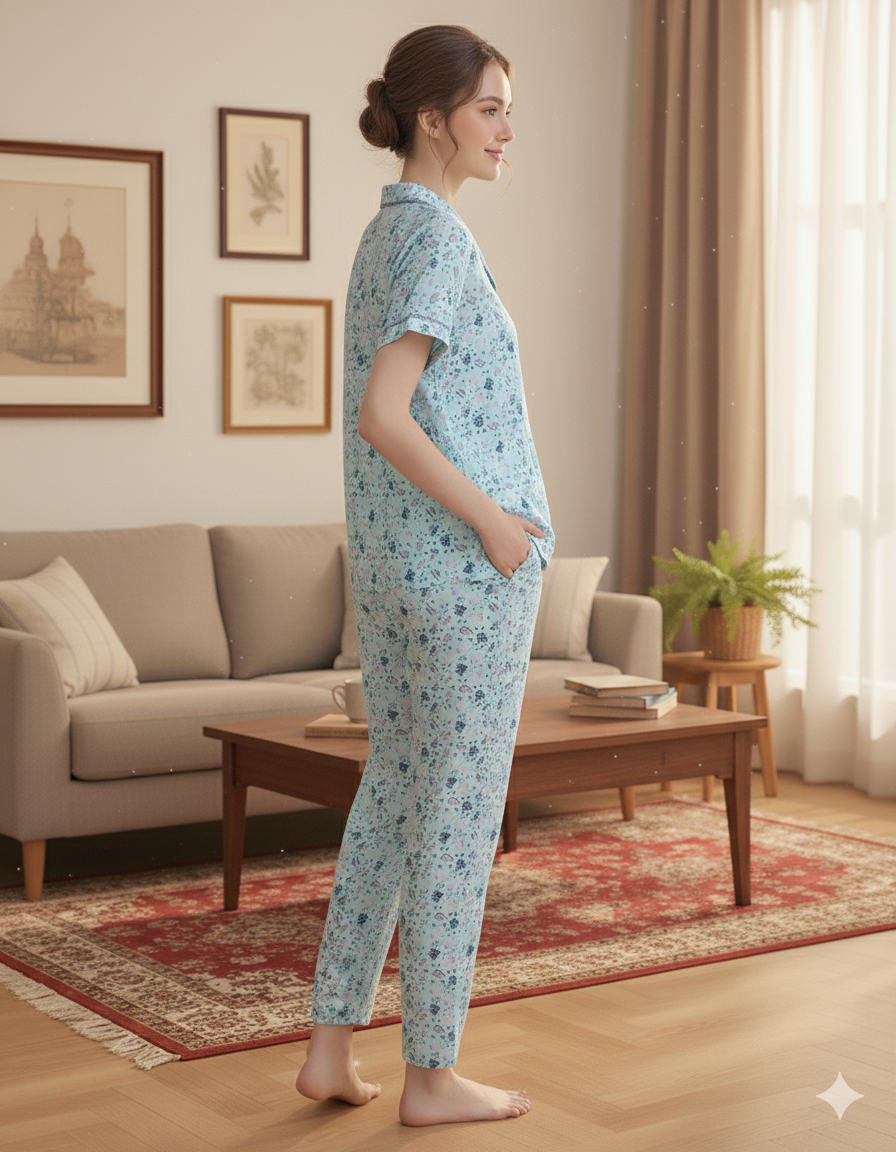 Fablush Women's Front Open Nightsuit | Fb17015