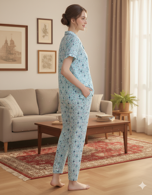Fablush Women's Front Open Nightsuit | Fb17015