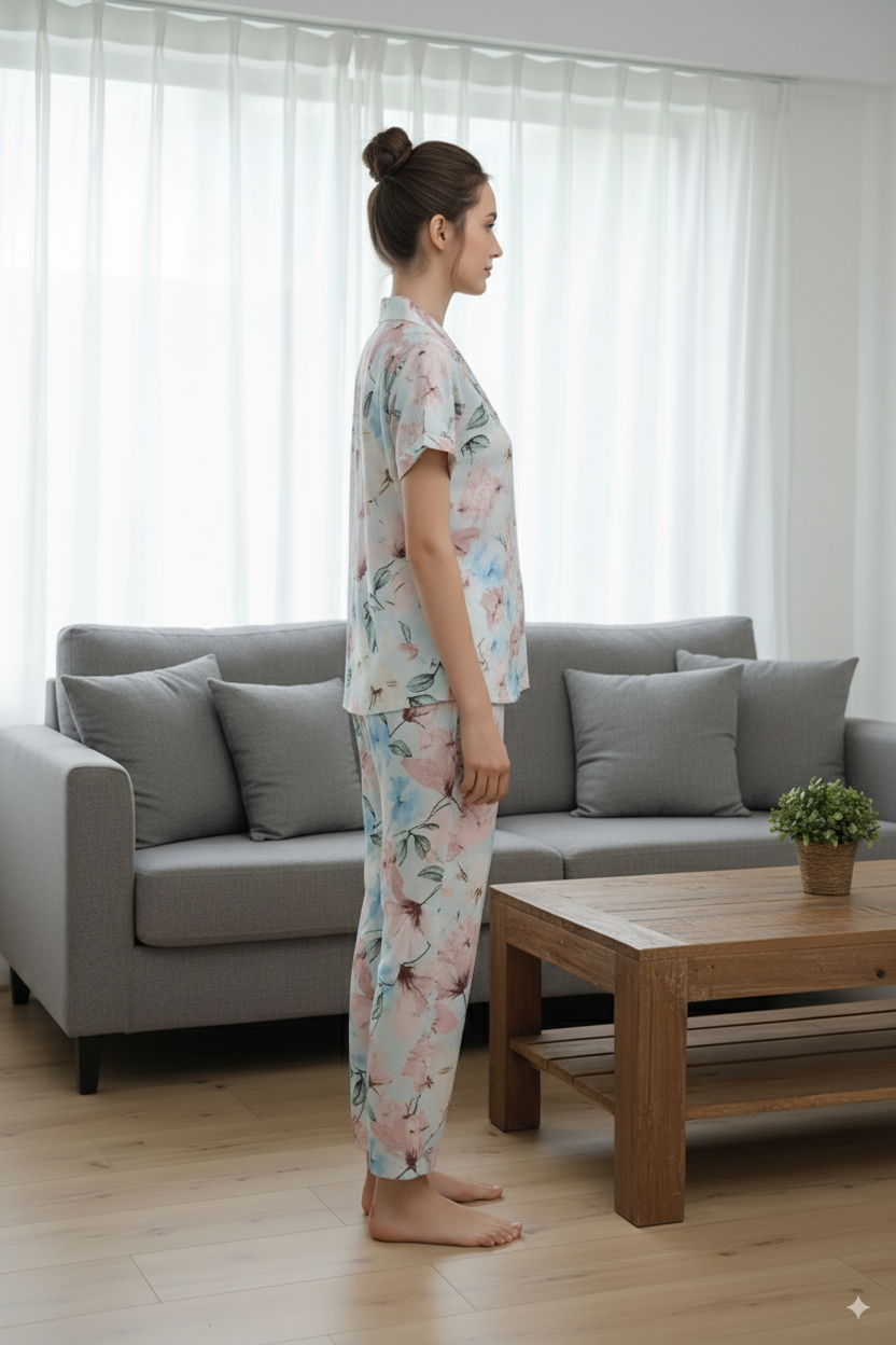Fablush Women's Front Open Nightsuit | Fb17017