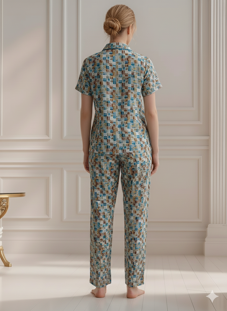 Fablush Women's Front Open Nightsuit | 100% Rayon | FB17019
