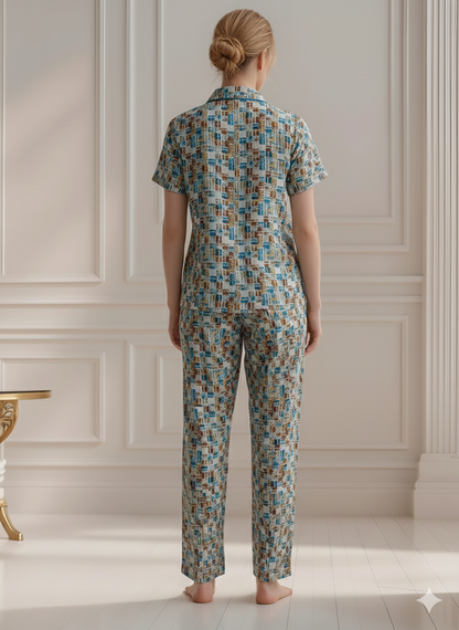 Fablush Women's Front Open Nightsuit | 100% Rayon | FB17019