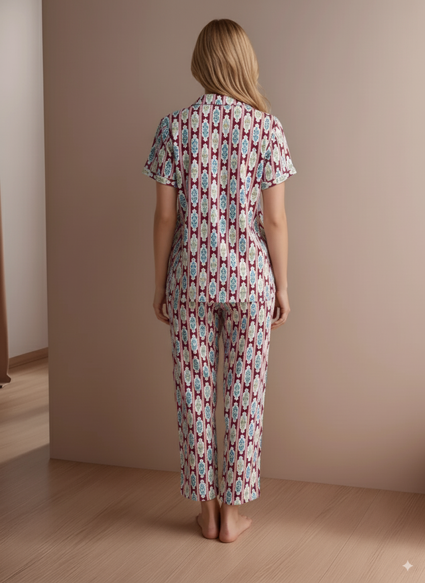 Fablush Women's Front Open Nightwear | 100% Modal Rayon | FB17020