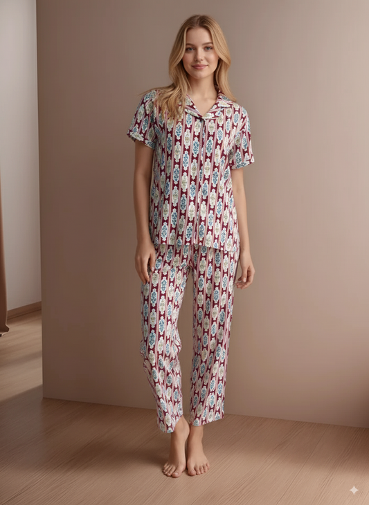 Fablush Women's Front Open Nightwear | 100% Modal Rayon | FB17020