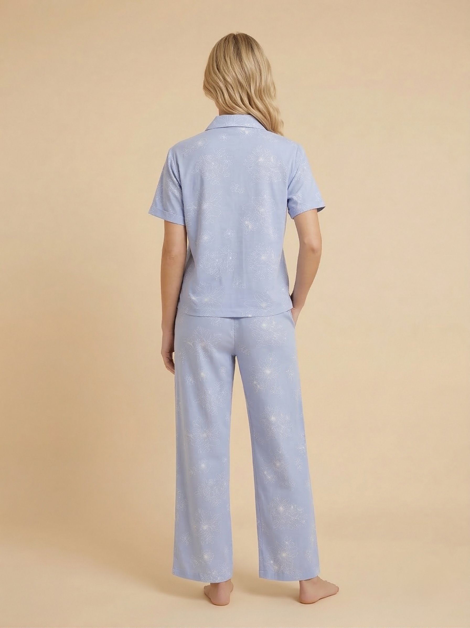 Fablush Women’s 100% Cotton Front Open Nightsuit | Soft Breathable Sleepwear Set | FB17028