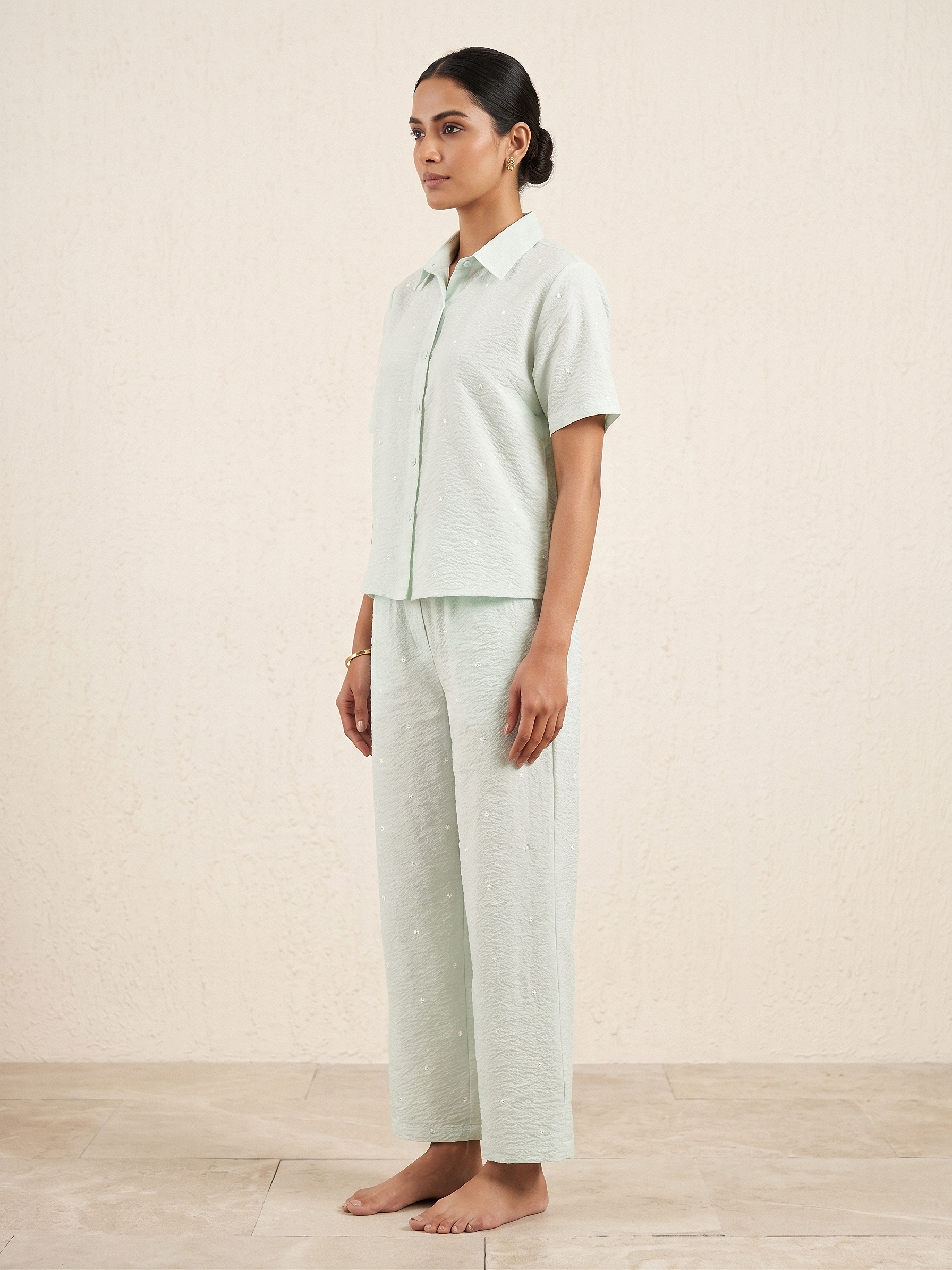 Fablush Women’s Cotton Rich Front Open Nightsuit | Soft Breathable Sleepwear Set | FB17030