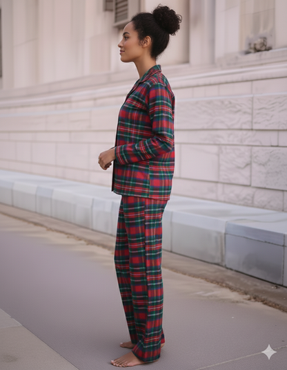 Fablush Front Open Full Sleeves Nightsuit Women's Nightwear Set | Fb17115