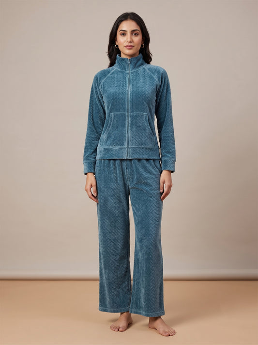 Fablush Women's Tracksuit Nightwear Set | Fb30001 Blue