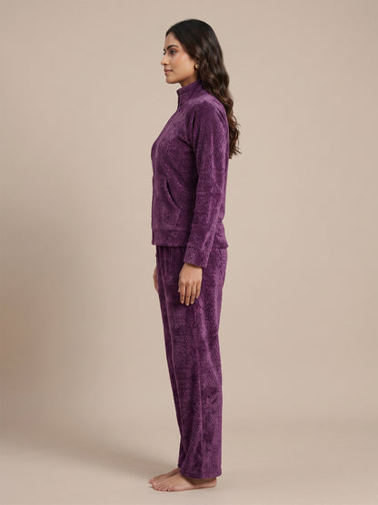 Fablush Women's Tracksuit Nightwear Set | Fb30001 Purple
