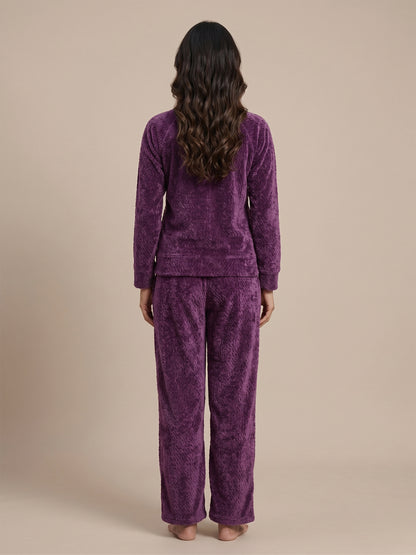 Fablush Women's Tracksuit Nightwear Set | Fb30001 Purple