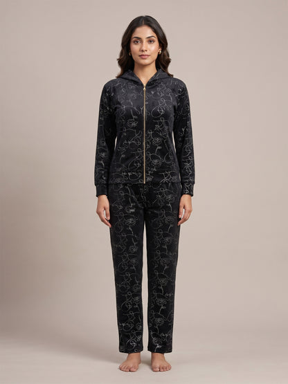 Fablush Women's Tracksuit Nightwear Set | Fb30003 Black