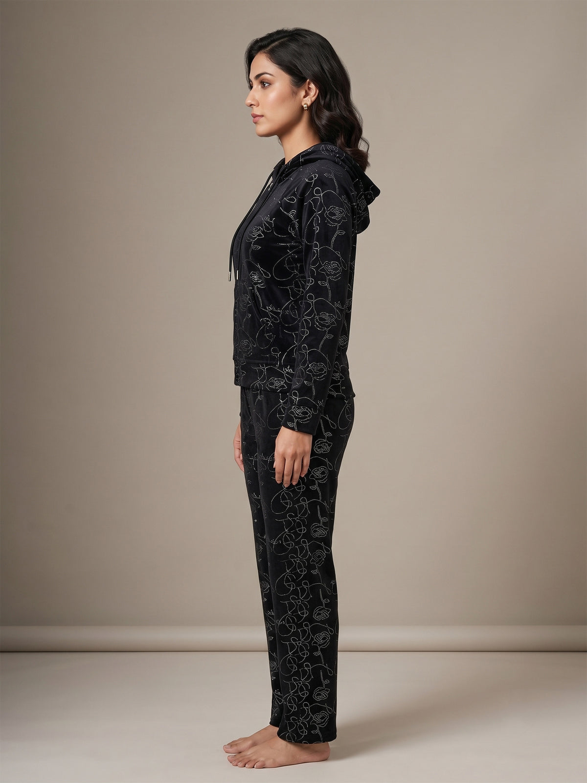 Fablush Women's Tracksuit Nightwear Set | Fb30003 Black