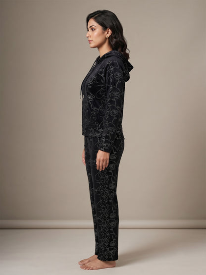 Fablush Women's Tracksuit Nightwear Set | Fb30003 Black