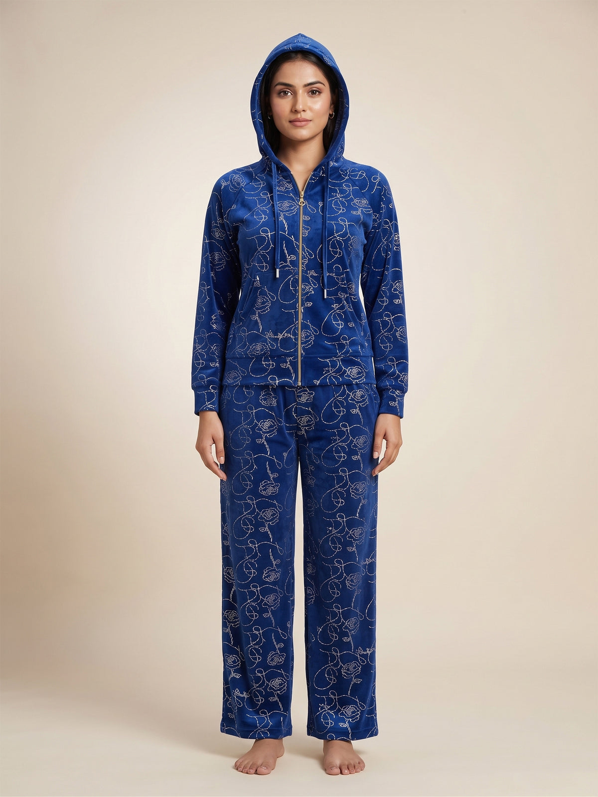 Fablush Women's Tracksuit Nightwear Set | Fb30003 Navy Blue