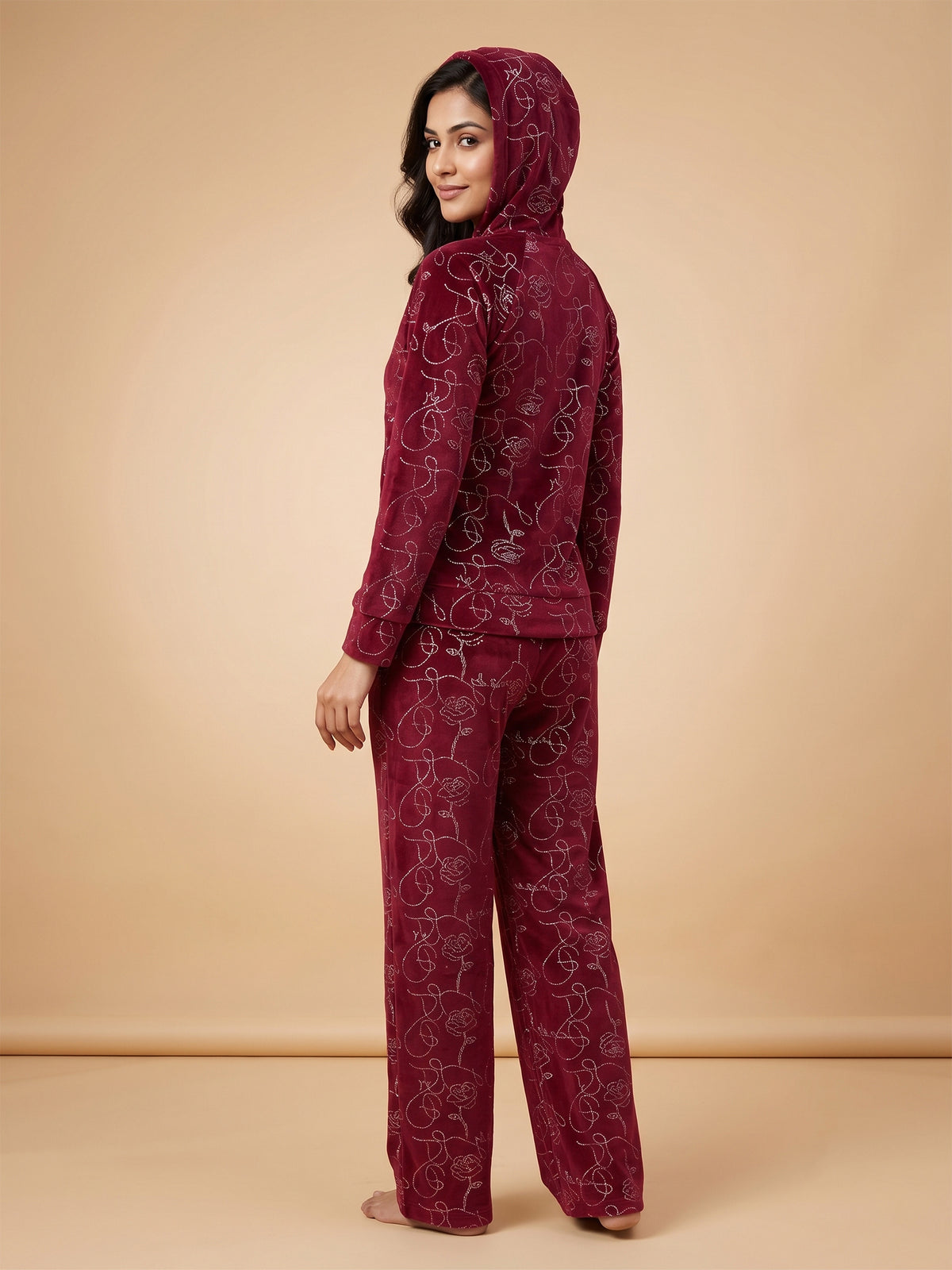 Fablush Women's Tracksuit Nightwear Set | Fb30003 Red