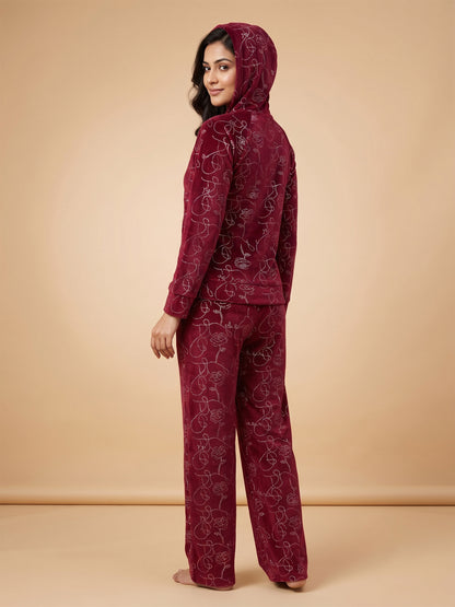 Fablush Women's Tracksuit Nightwear Set | Fb30003 Red