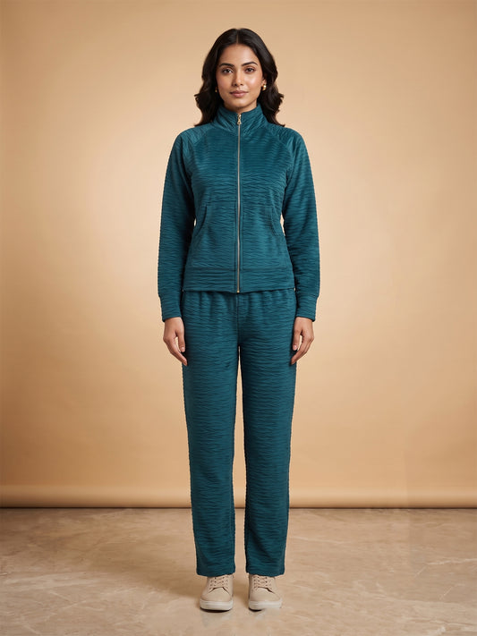 Fablush Women's Tracksuit Nightwear Set | Fb30002 Green