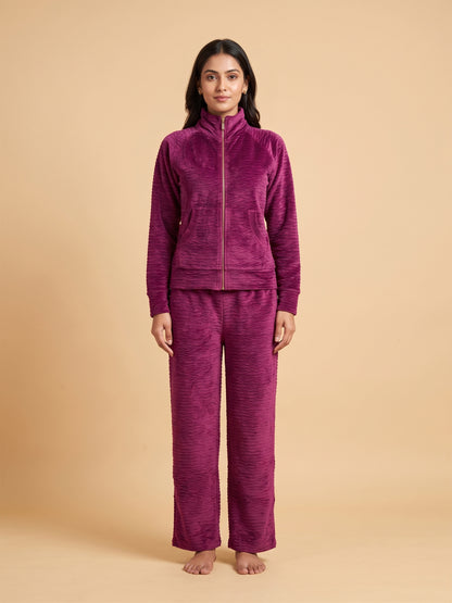 Fablush Women's Tracksuit Nightwear Set | Fb30002 Purple