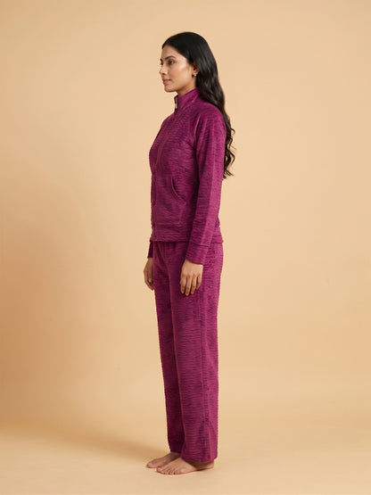 Fablush Women's Tracksuit Nightwear Set | Fb30002 Purple