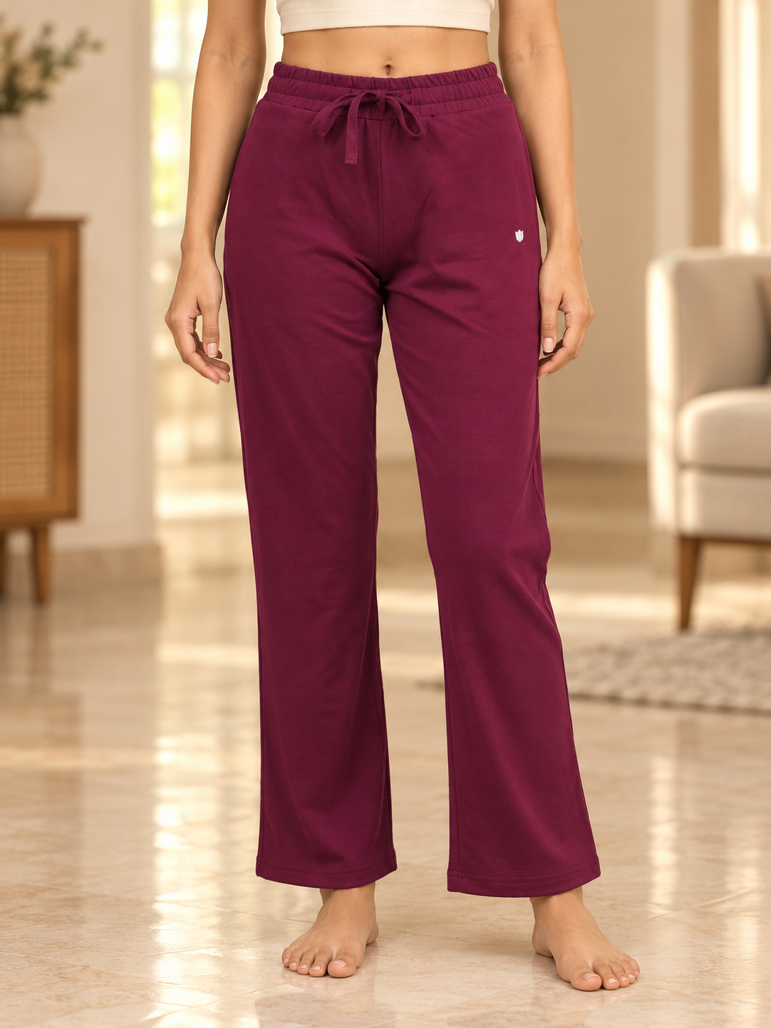 Fablush Women's French Terry Cotton Lycra Lower | Stretchable Track Pant for Gym and Lounge | FB304