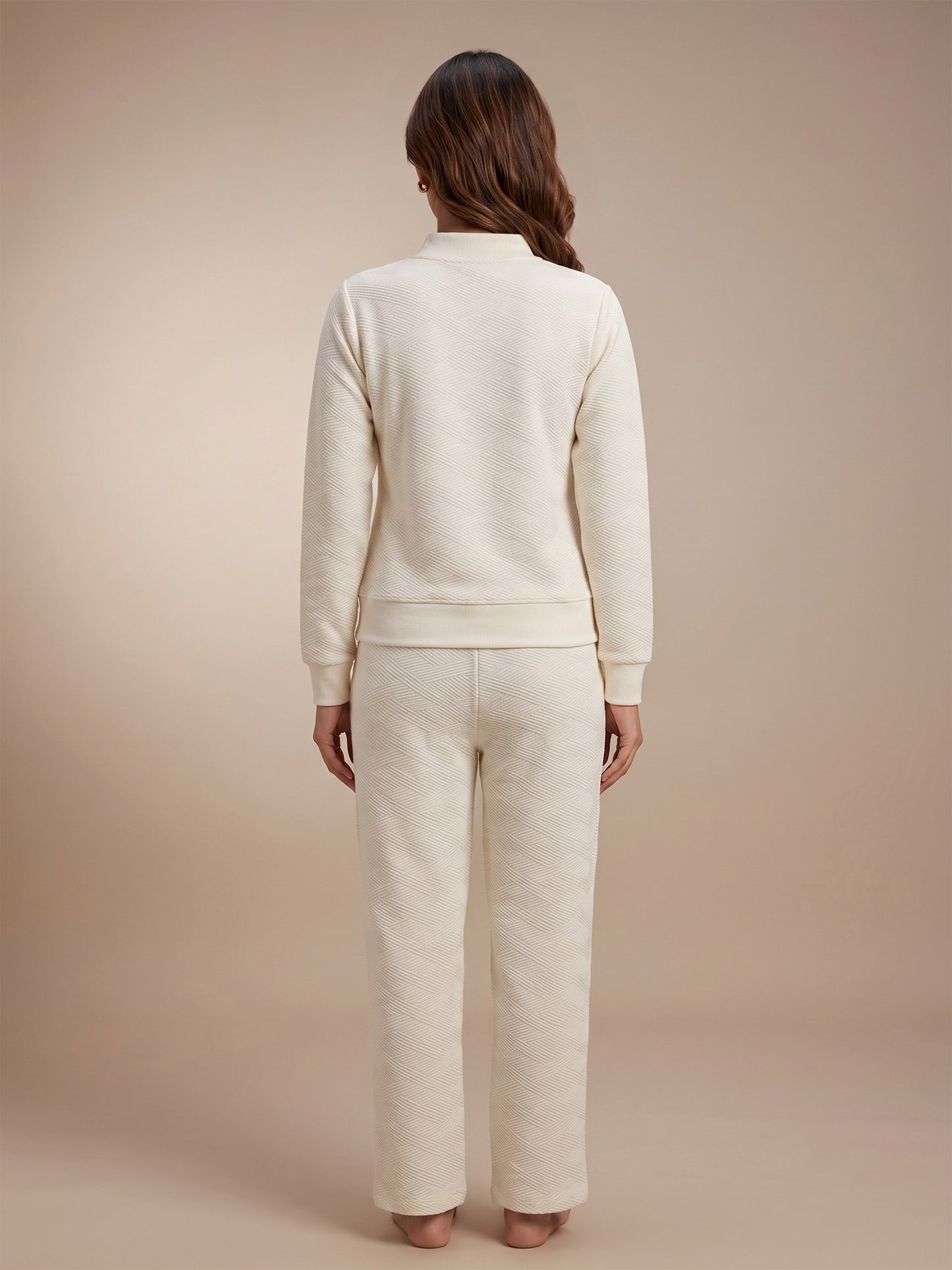 Fablush Pajama Set Full Sleeves Women's Nightwear | Fb34001 Off White