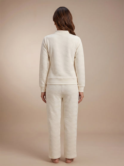 Fablush Pajama Set Full Sleeves Women's Nightwear | Fb34001 Off White