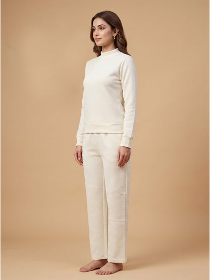 Fablush Pajama Set Full Sleeves Women's Nightwear | Fb34001 Off White
