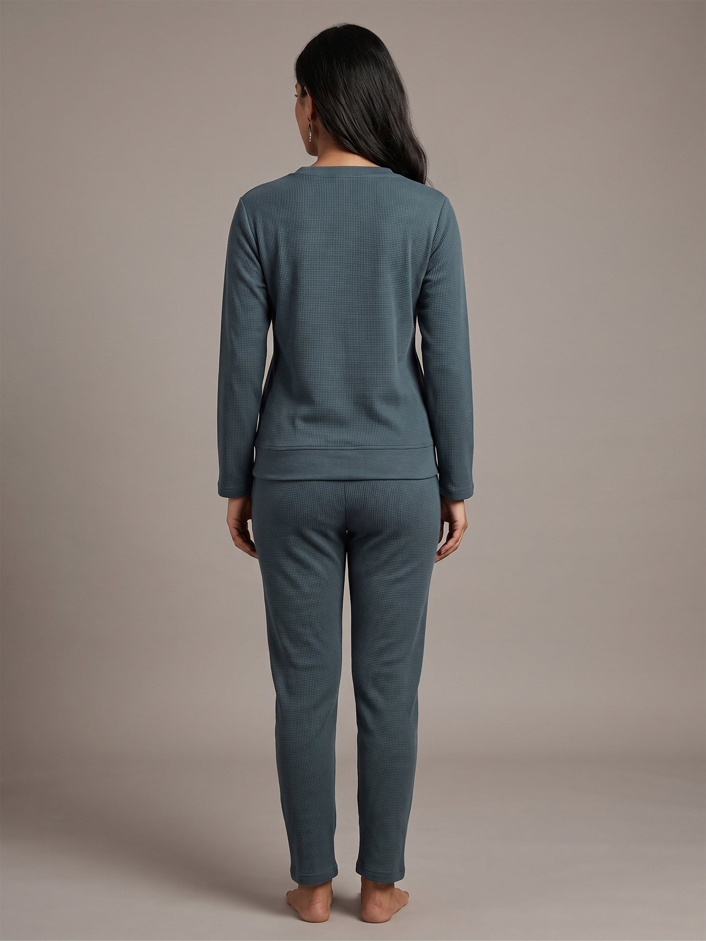 Fablush Pajama Set Full Sleeves Women's Nightwear | Fb34002 Dark Grey