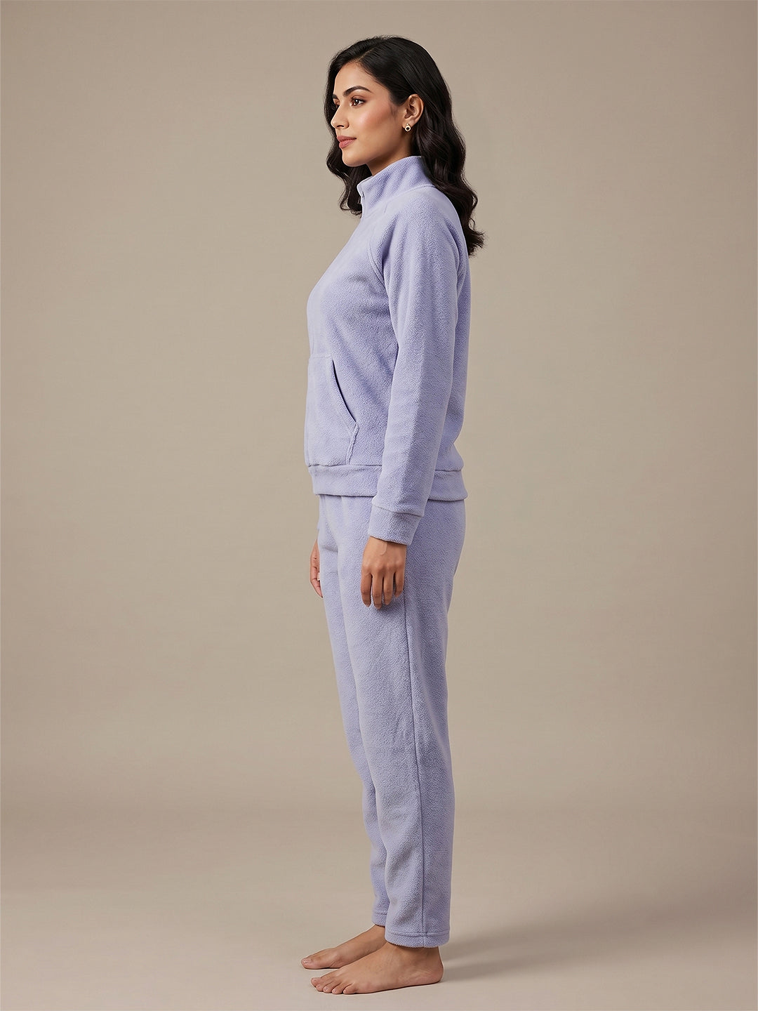 Fablush Women’s Full Sleeves PJ Set | Antipeeling Hi Neck Tracksuit Nightwear | FB34003 Sky Blue