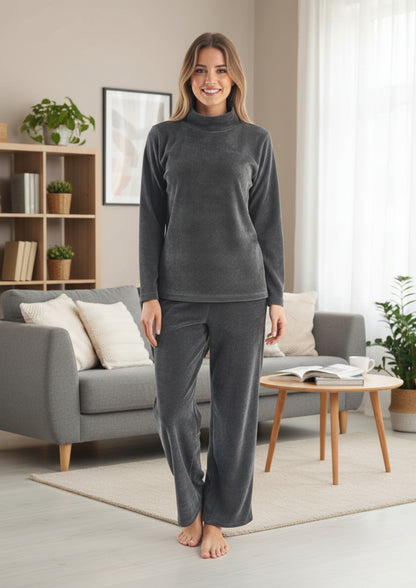 Fablush Women’s Full Sleeves PJ Set | Polyamide Lycra Stretch Nightwear | FB34004