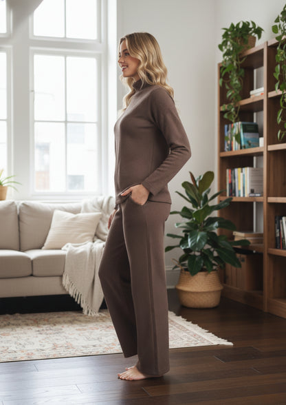 Fablush Women’s Full Sleeves Pj Set | Luxe Velour Winter Nightwear | FB34006