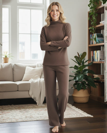 Fablush Women’s Full Sleeves Pj Set | Luxe Velour Winter Nightwear | FB34006