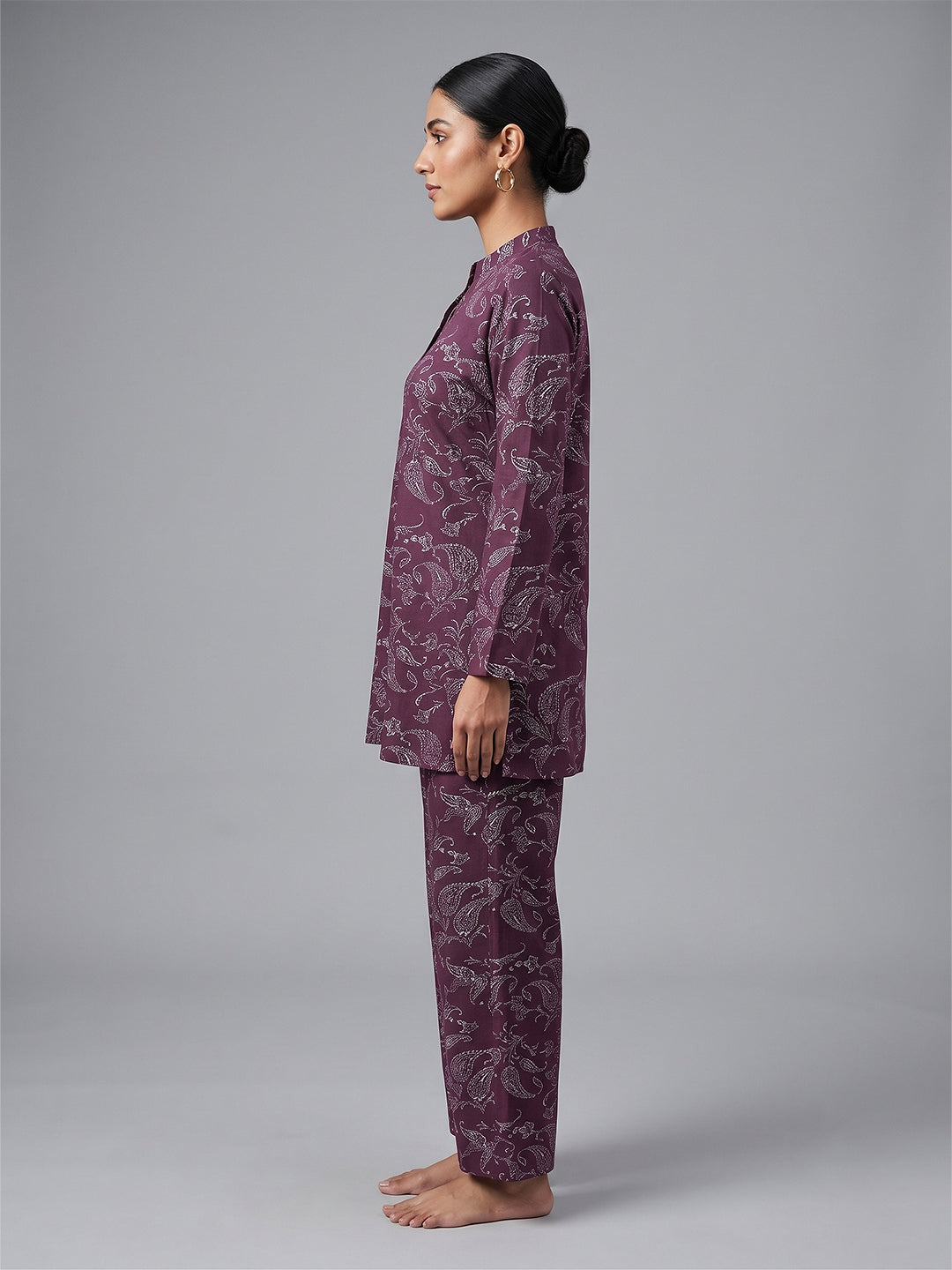 Fablush Kurti Nightsuit Women's Nightwear Set | Fb35001 Purple