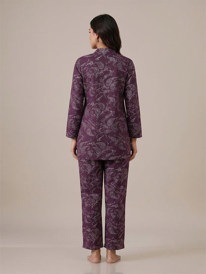 Fablush Kurti Nightsuit Women's Nightwear Set | Fb35001 Purple