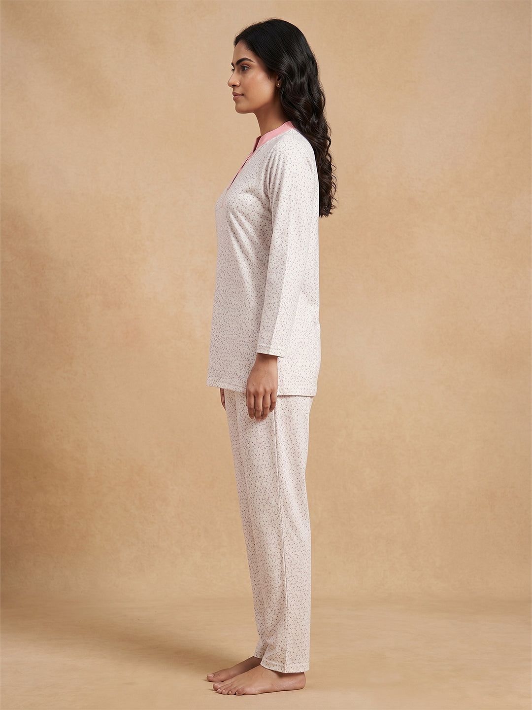 Fablush Kurti Nightsuit Women's Nightwear Set | Fb35002 Off White