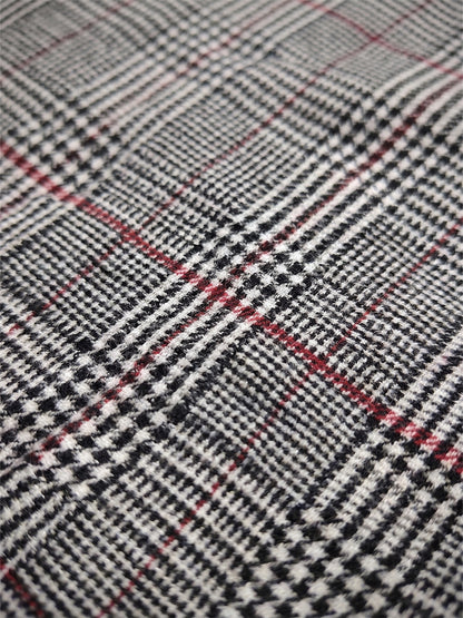Fablush Womens Front Open Full Sleeves Nightsuit | Bonded With Fur | Fb37005 Grey White Checks