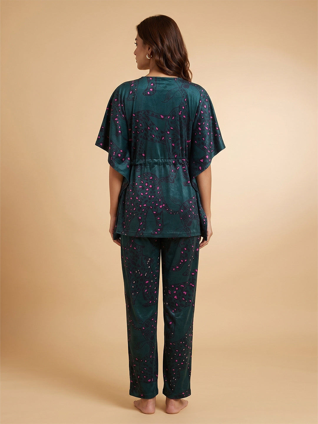 Fablush Women's Short Kaftan Nightwear | Fb38001 Green