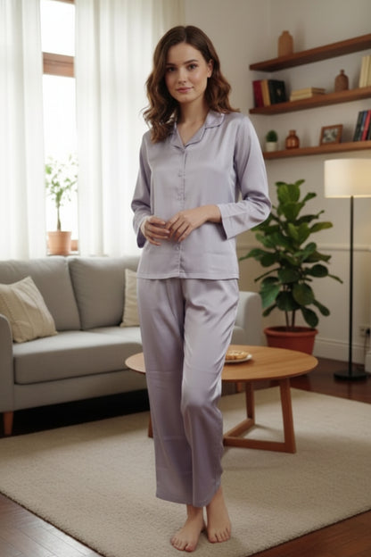 Fablush Women's Satin Nightsuit Bridal Nightwear | Luxe Satin | FB501