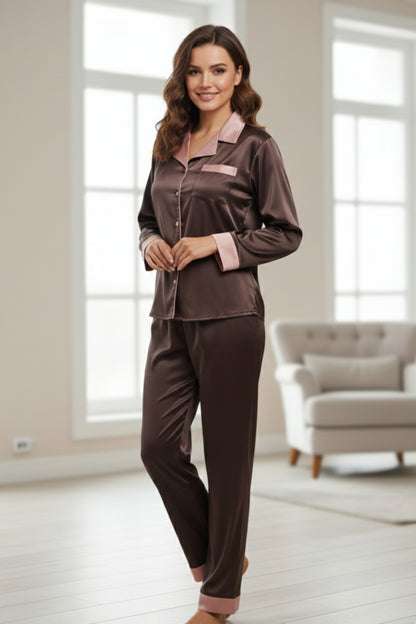 Fablush Women's Satin Nightsuit Bridal Nightwear | Luxe Satin | FB501