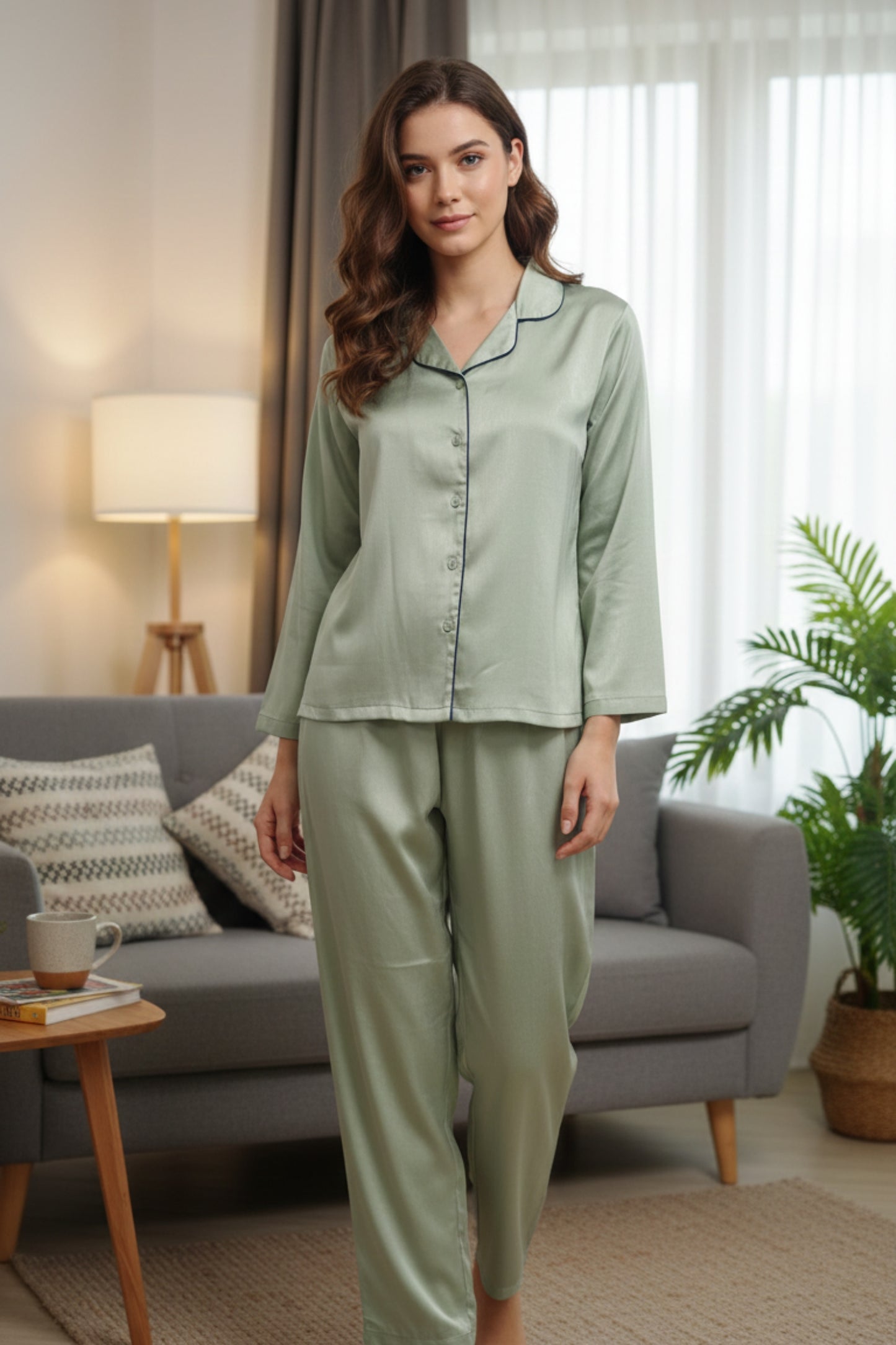 Fablush Women's Satin Nightsuit Bridal Nightwear | Luxe Satin | FB501