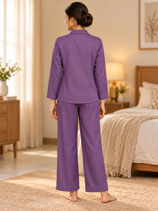 Fablush Women's Luxe Satin Nightsuit | Premium Silky Pyjama Set | FB521