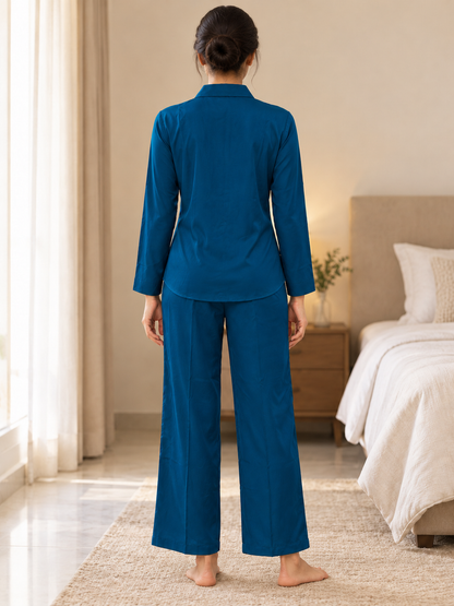 Fablush Women's Luxe Satin Nightsuit | Premium Silky Pyjama Set | FB521