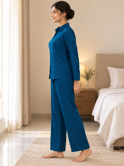 Fablush Women's Luxe Satin Nightsuit | Premium Silky Pyjama Set | FB521