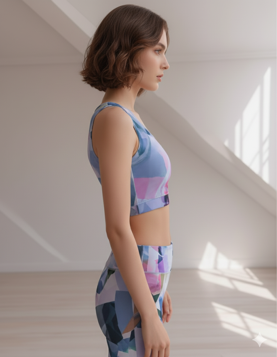 Fablush Women’s Sports Bra | Luxe Satin Spandex Activewear | FB806SB