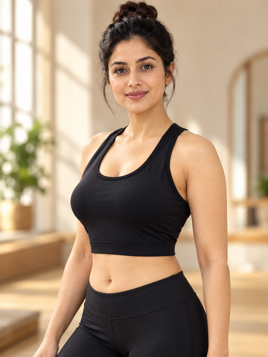 Fablush Women's Polyester Spandex Sports Bra | Gym and Yoga Workout Bra | FB808SB