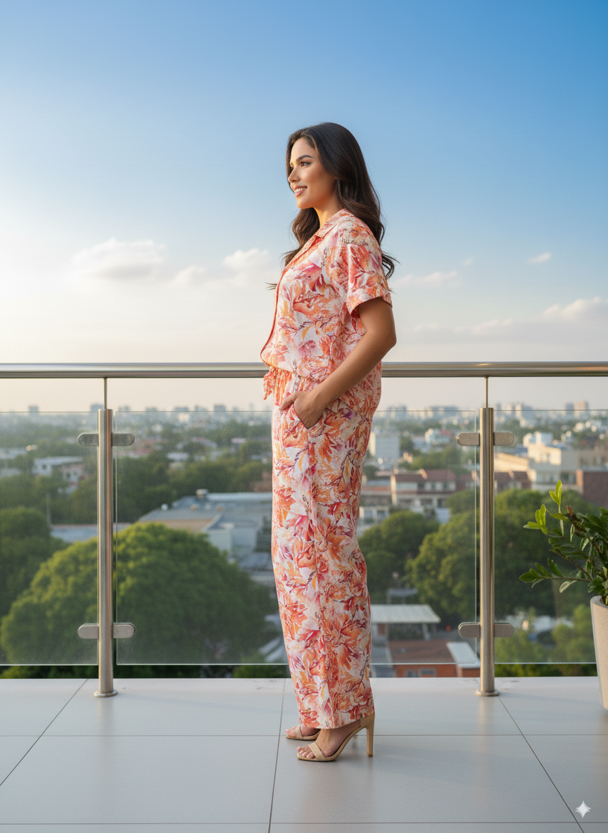 Fablush Women’s Front Open Nightsuit | Rayon | Fb17024