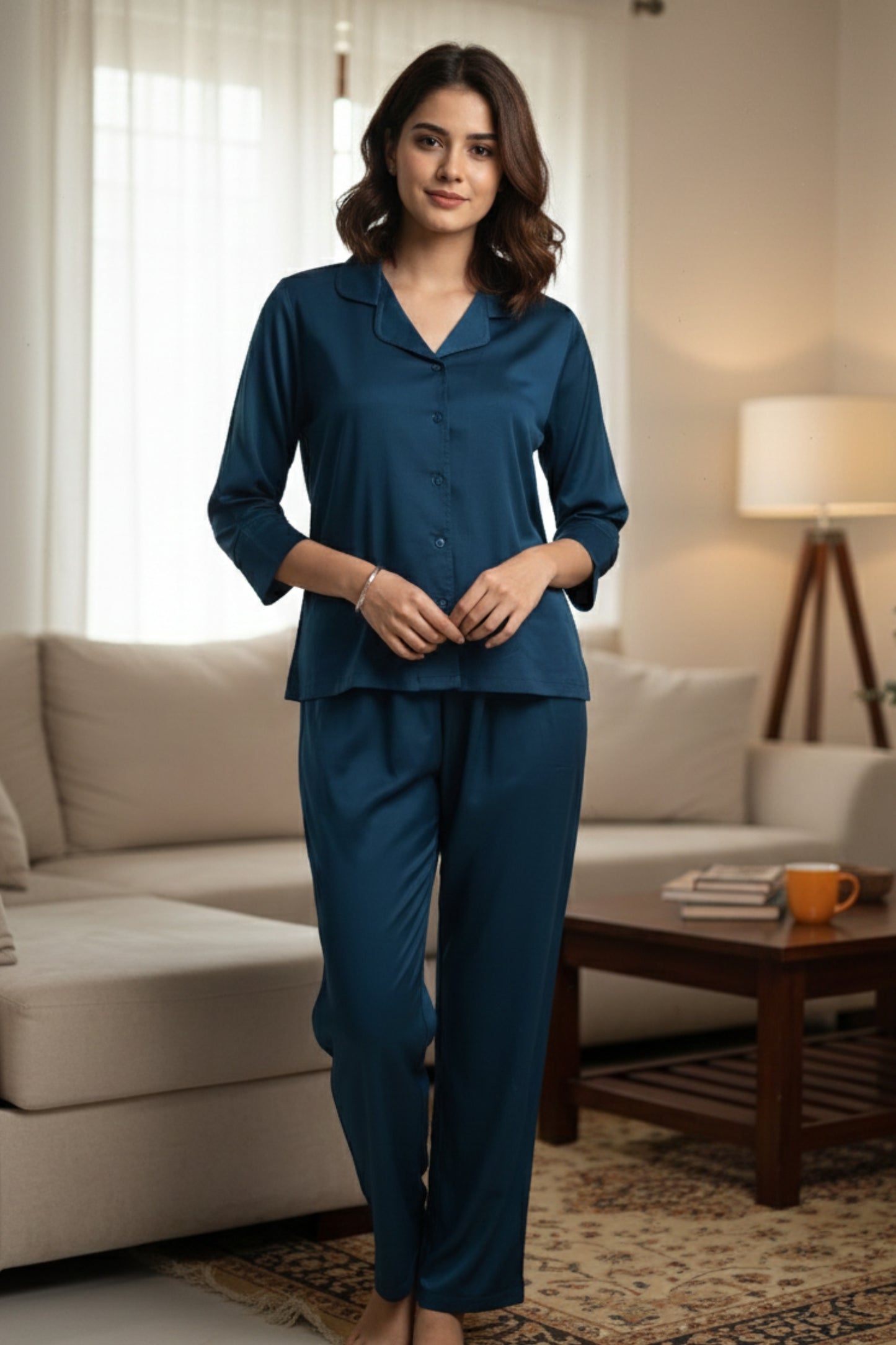 Fablush Women's Satin Nightsuit Bridal Nightwear | Luxe Satin | FB501