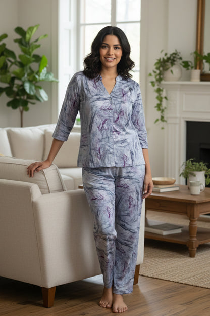 Fablush Women's Satin Nightsuit Bridal Nightwear | Luxe Satin | FB501